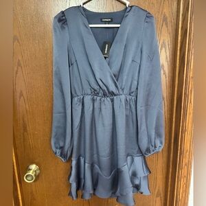 Express Deep Blue V-Neck Dress NWT